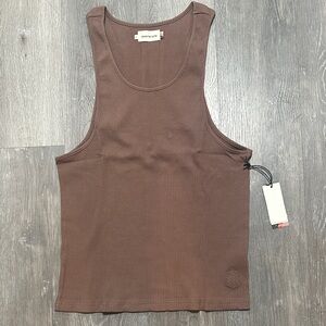 HONOR THE GIFT LA RIBBED TANK TOP IN HICKORY Men’s XL